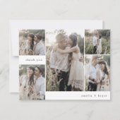 EMELIA Flat Simple Modern Boho Multi Foto Wedding Dankeskarte (Vorderseite)