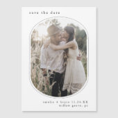 EMELIA Foto Boho Minimalistisch Wedding Save the D Magneteinladung (Vorderseite)