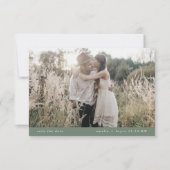 EMELIA Foto Simple Sage Green Boho Rustikale Hochz Save The Date (Vorderseite)