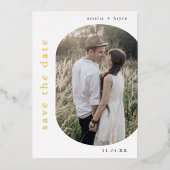 EMELIA Gold Foil Boho Moderne Hochzeit speichern d Folieneinladung (Vorderseite)