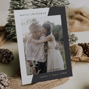 EMELIA Gray Einzigartiger Minimaler Familienjargon Feiertagskarte