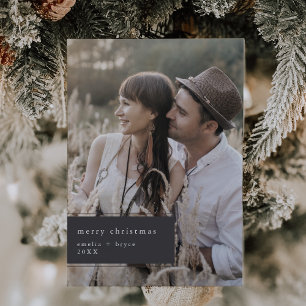 EMELIA Gray Printable Niedlich Einzigartiges Foto Feiertagskarte