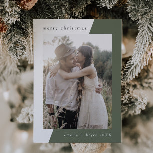 EMELIA Green Einzigartig Minimal Familienweihnacht Feiertagskarte