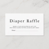 EMELIA Minimal Baby Shower Raffle Card Begleitkarte (Vorderseite)