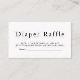 EMELIA Minimal Baby Shower Raffle Card Begleitkarte