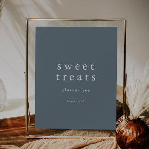 EMELIA Minimal Dusty Blue Boho Rustic Sweet Lecker Poster