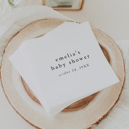 EMELIA Minimal Rustic Simple Baby Shower Napkins Serviette