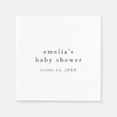 EMELIA Minimal Rustic Simple Baby Shower Napkins Serviette (Vorderseite)
