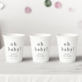 EMELIA Minimalistisch Boho Simple Oh Baby Dusche Pappbecher