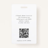 EMELIA Moderne Sicherheitsbezeichnung Tag Foto Mit Ausweis (Rückseite)