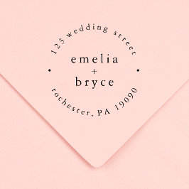 EMELIA Monogram Simple Boho Wedding Rubber Briefma Gummistempel