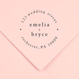 EMELIA Monogram Simple Boho Wedding Rubber Briefma Gummistempel