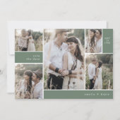 EMELIA Multi Foto Simple Boho Sage Rustikale Hochz Save The Date (Vorderseite)