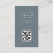 EMELIA Navy Rustic Minimal Dusty Blue Boho Foto Visitenkarte (Rückseite)