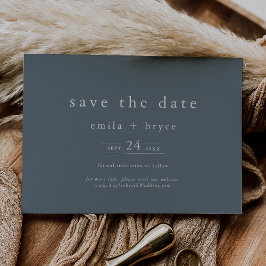 EMELIA Navy Rustic Minimal Dusty Blue Boho Hochzei Save The Date