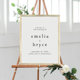 EMELIA Neutral Boho Wedding Welcome Sign Template Poster