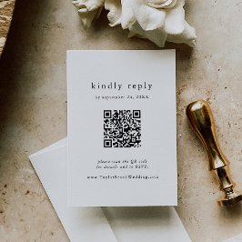 EMELIA QR Code Einfache moderne Boho Wedding RSVP Begleitkarte
