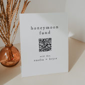 EMELIA QR Code Simple Boho Wedding Honeymoon Fund Sockelschild