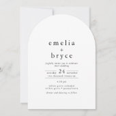 EMELIA QR Foto Arch Winter Einzigartige Hochzeit Einladung (Vorderseite)