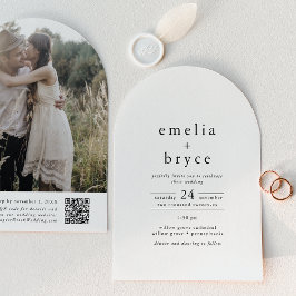 EMELIA QR Foto Arch Winter Einzigartige Hochzeit Einladung