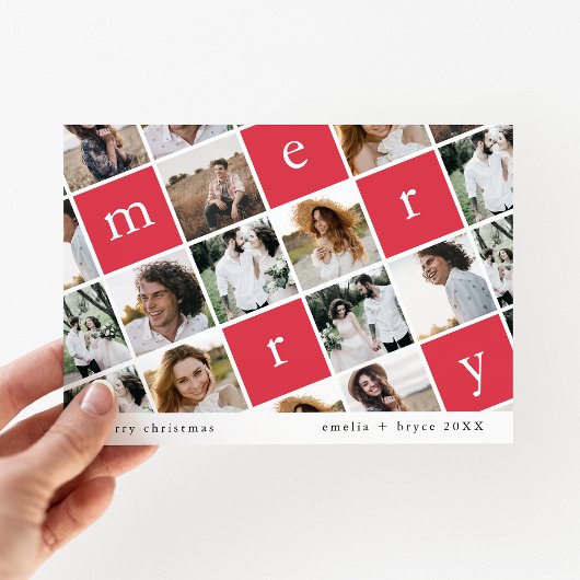 EMELIA Red Modern Family Multi Foto Weihnachten