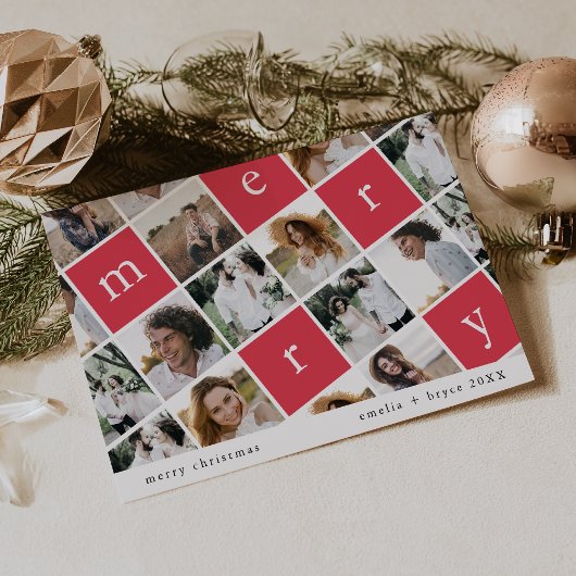 EMELIA Red Modern Family Multi Foto Weihnachten