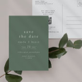 EMELIA Rustic Sage Green Wedding Save the Date Einladungspostkarte