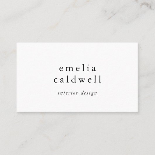 EMELIA Rustic Simple Modern Boho Einzigartig Minim Visitenkarte (Vorderseite)
