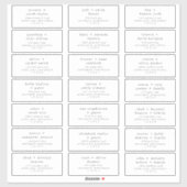 EMELIA Rustic Simple Wedding Guest Address Labels (Blatt)