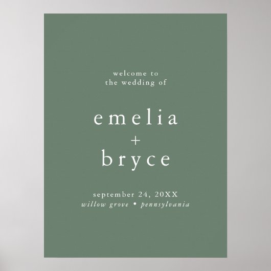 EMELIA Rustikale Natur Hochzeit Begrüßungsschreibe Poster (Vorne)
