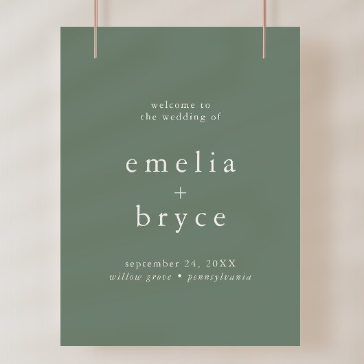 EMELIA Rustikale Natur Hochzeit Begrüßungsschreibe Poster