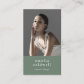 EMELIA Sage Green Boho Rustic Simple Modern Foto Visitenkarte (Vorderseite)