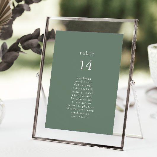 EMELIA Sage Mountain Wedding Seating Chart Cards