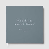 EMELIA Silver Foil Dusty Blue Winter Boho Wedding Gästebuch (Vorderseite)