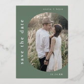 EMELIA Silver Foil Woodland Wedding Save the Date Folieneinladung (Vorderseite)