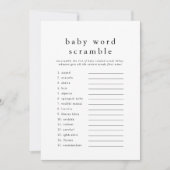 EMELIA Simple Baby Show Word Scramble Game Card Einladung (Vorderseite)