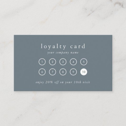 EMELIA Simple Boho Navy Business Belohnung 10 Punc Treuekarte (Vorderseite)