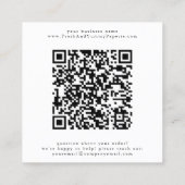 EMELIA Simple Modern Neutral Unique Verließ eine Ü Quadratische Visitenkarte (Rückseite)