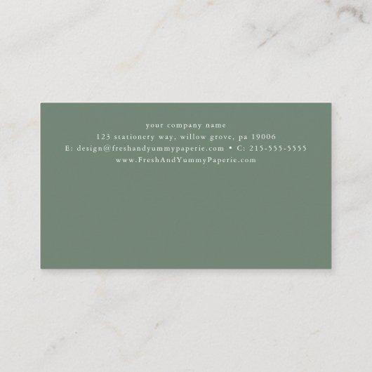 EMELIA Simple Sage Green Business Prämie 10 Punch Treuekarte (Rückseite)