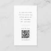 EMELIA White Black Rustic Simple Modern Boho Foto Visitenkarte (Rückseite)