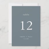 EMELIA Winter Dusty Blue Wedding Tischnummern (Vorderseite)