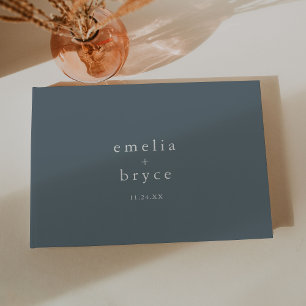 EMELIA Winter Minimalistisch Simple Dusty Blue Wed Gästebuch