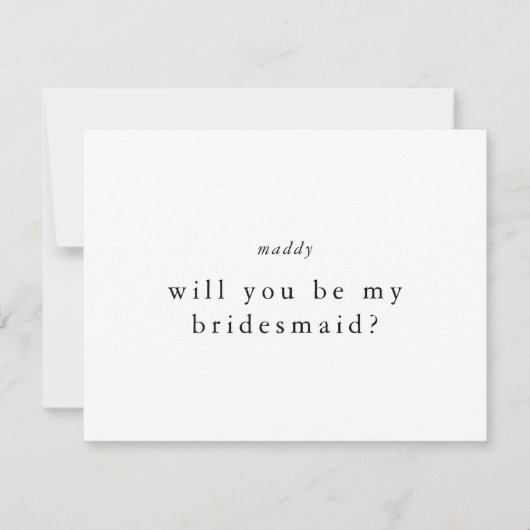 EMELIA wird meine Bridesmaid-Vorschlagskarte sein Einladung (Vorderseite)