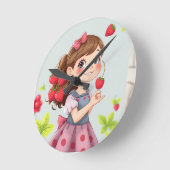 Emely – Die Erdbeerprinzessin Runde Wanduhr (Winkel)