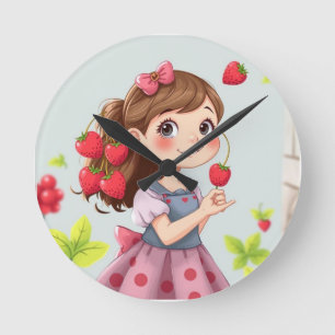 Emely – Die Erdbeerprinzessin Runde Wanduhr