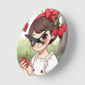 Emely – Die Erdbeerprinzessin Runde Wanduhr (Winkel)
