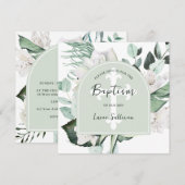 Emerad Greenery Arch Taufe Einladung (Vorne/Hinten)