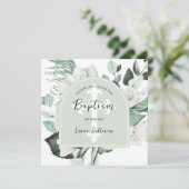 Emerad Greenery Arch Taufe Einladung (Stehend Vorderseite)