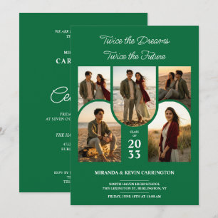 Emeral Arched Collage Double Grads Twin TMF26 Einladung