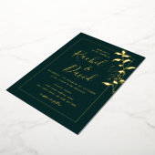 Emeral Green Gold Floral Wedding Foil Einladung (Gedreht)